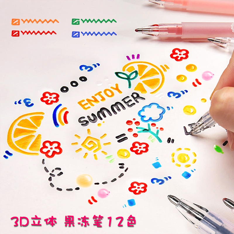 Gel Ink Pen Set - Trójwymiarowy długopis żelowy 3D Kolorowy długopis