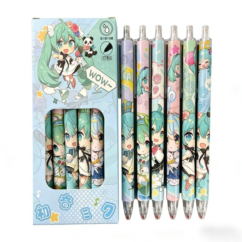 Gel Ink Pen Set - Długopis żelowy Hatsune Miku szybkoschnący, limitowana