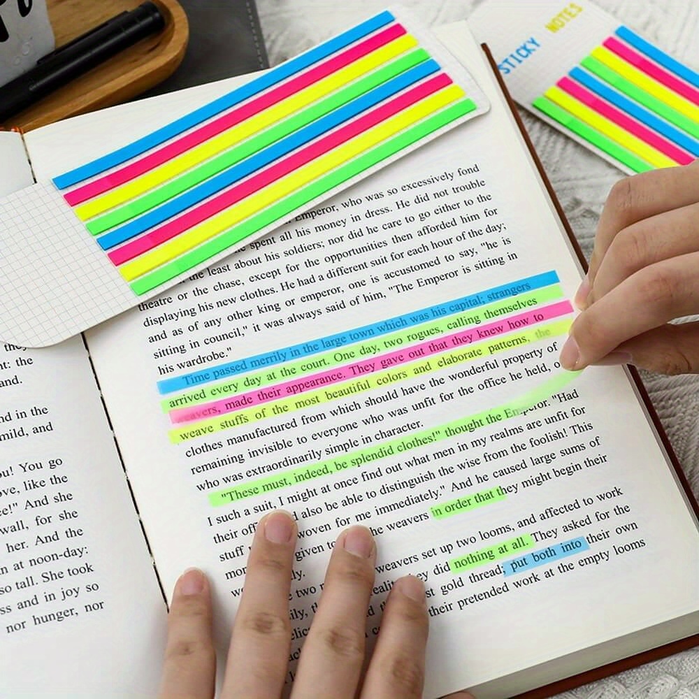 Label Printer Tape - 640 przezroczystych fluorescencyjnych taśm, zdejmowalne karteczki