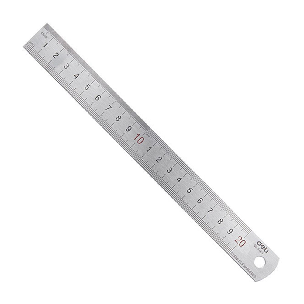 Stationery And Office Supply Stores - Deli 20cm metalowa linijka prosta ze