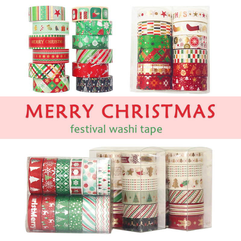 Washi Tape Set - 60 metrowe taśmy świąteczne Washi zestaw