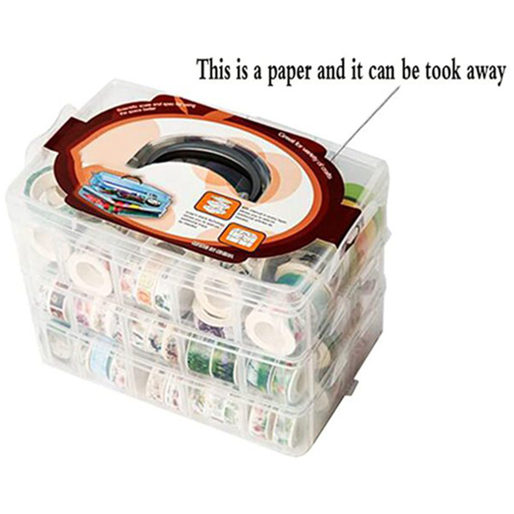 Washi Tape Set - Przezroczyste pudełko na taśmy washi z