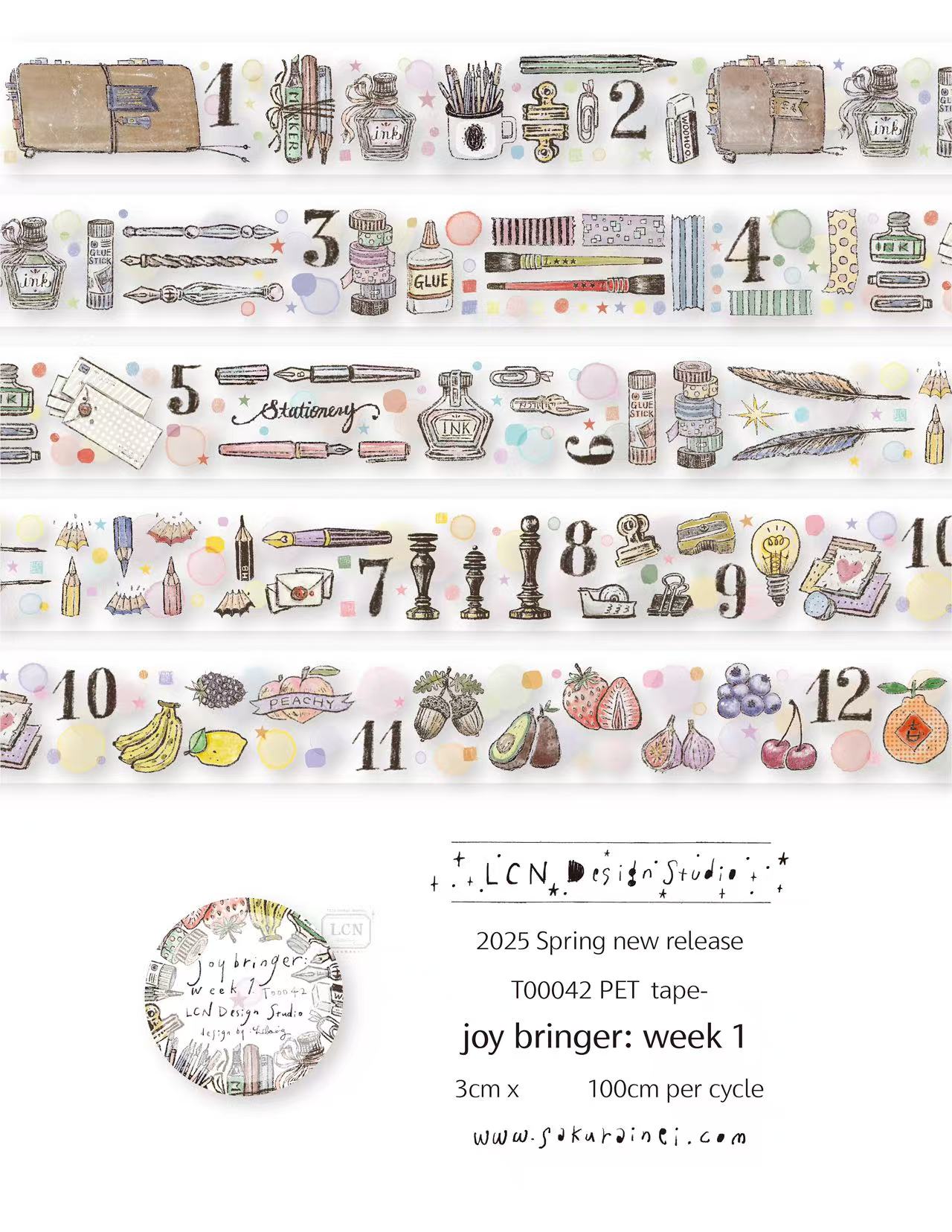 1 Pętla LCN Vintage Naklejka K – Washi Tape Set recenzja i cena