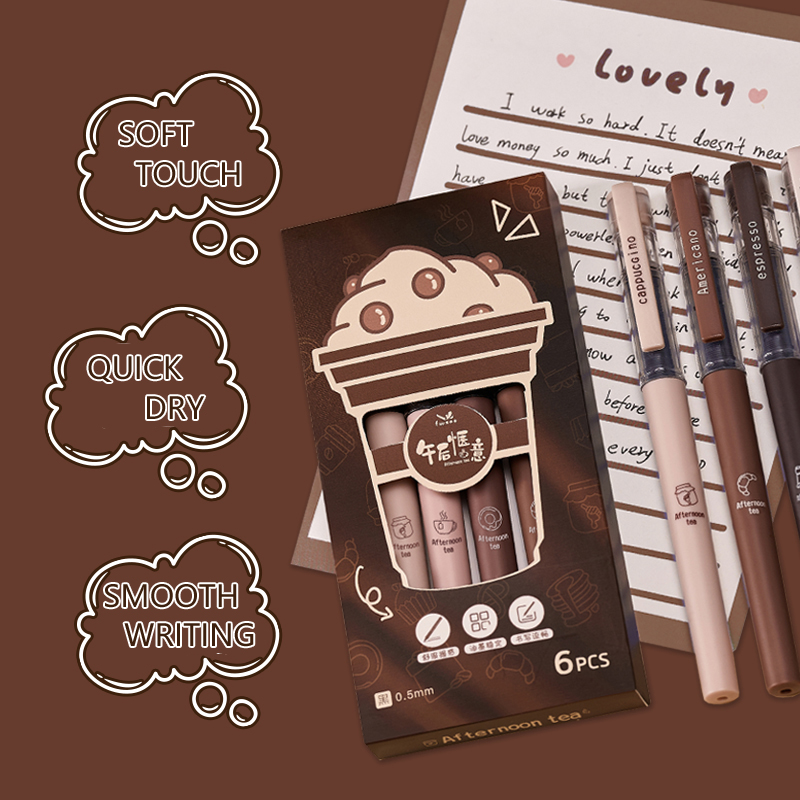 6 szt./zestaw Długopisy żelowe – Gel Ink Pen Set recenzja i cena