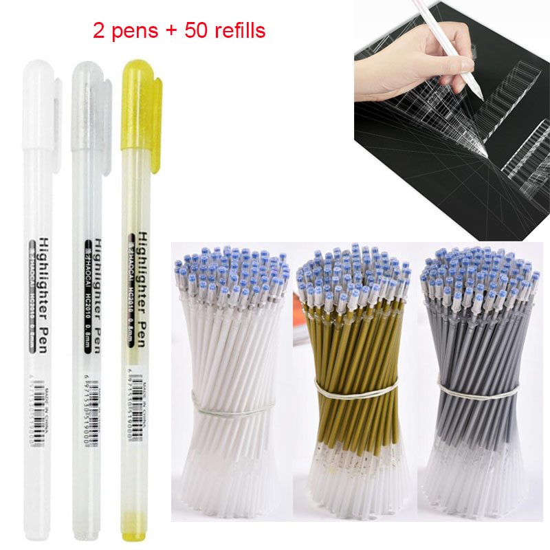 2 szt. + 50 szt. Wkłady/zestaw – Gel Ink Pen Set recenzja i cena